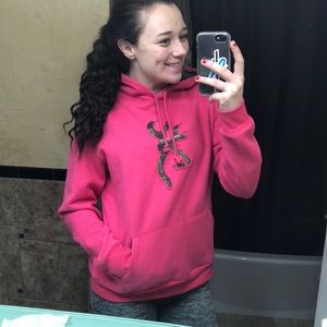 Pink and camo hoodie